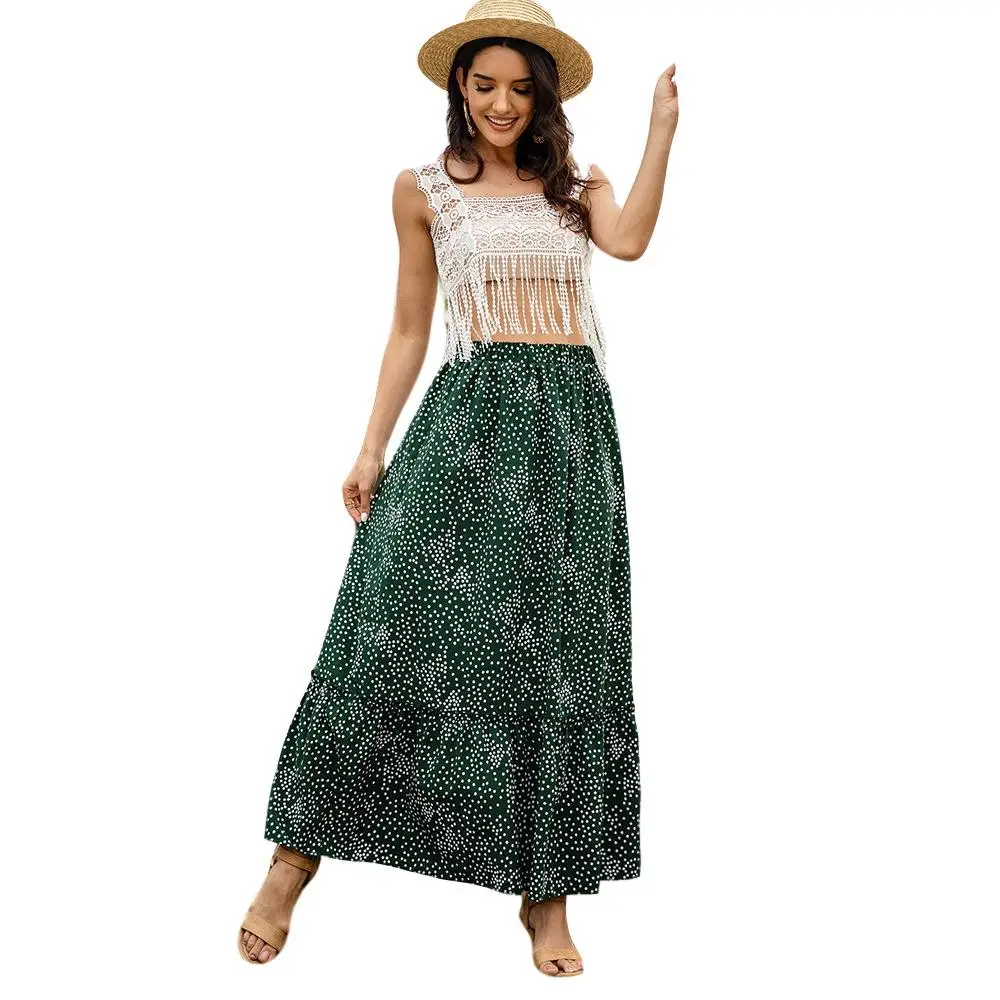 

Spring and Autumn New Fashion Women's High Waist Floral Retro Style Half-length Stretch Skirt Promotion Ladies Black