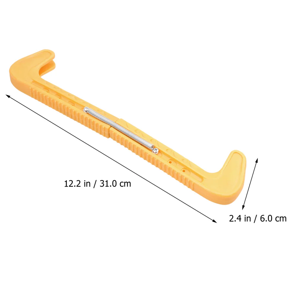 

1 Pair Ice Guards Adjustable Ice Walking Guards Ice Hockey Figure Protector Covers (Yellow)