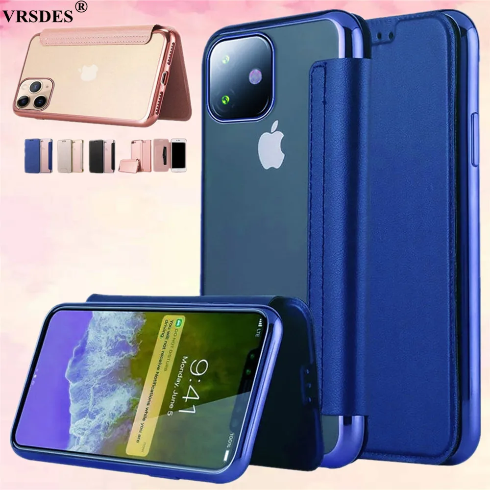 Тонкий чехол книжка с гальваническим покрытием для iPhone 11 XR XS Pro Max X pro Xs MAX|Бамперы| |