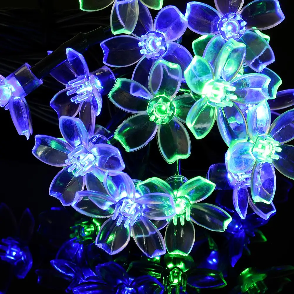 

20/50LED Solar Cherry Blossom String Light Outdoor Yard Decorative Garland Lamp for Party Wedding Garland Decoration