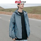 Ветровка LAPPSTER мужская с капюшоном, уличная одежда с надписью, куртка оверсайз в стиле хип-хоп, Корейская Черная куртка-бомбер, осень 2021