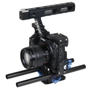 PULUZ ручка клетка для видеокамеры Steadicam Стабилизатор для sony A7 и A7S и A7R и A7R II и A7S II для Panasonic Lumix DMC-GH4 - Цвет: Синий