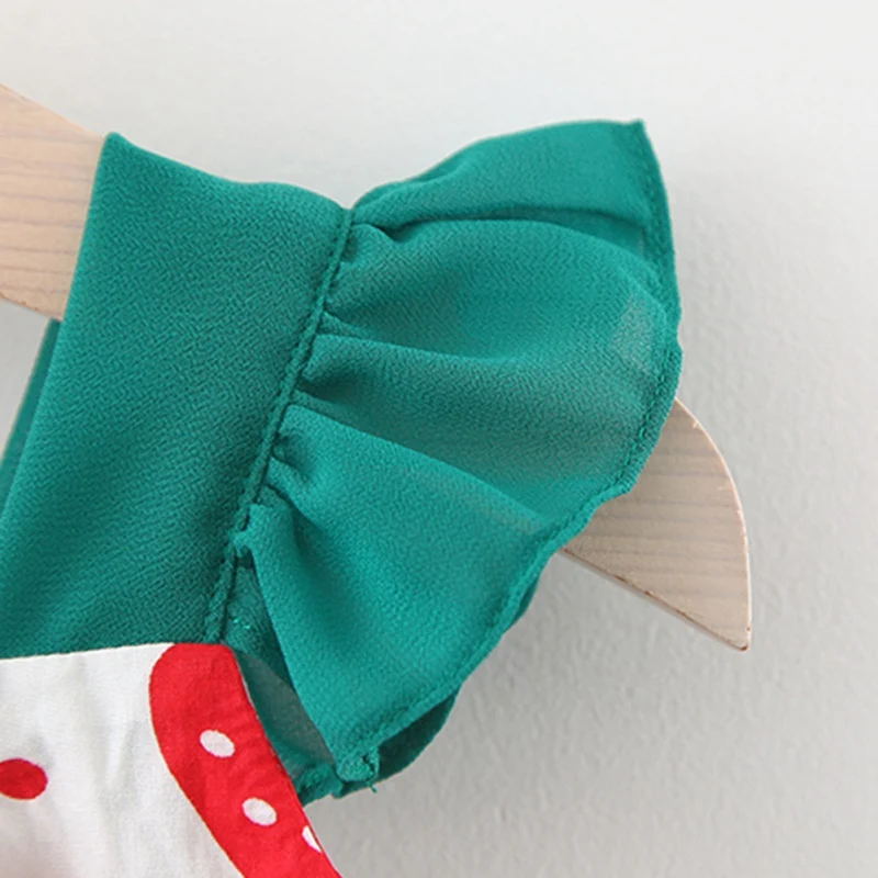 Милое Платье с принтом клубники для маленьких девочек Детское платье принцессы