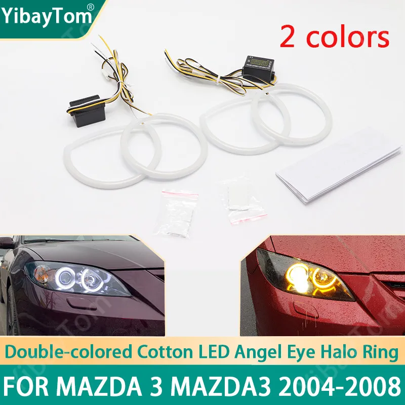 

Brightest Durable warranty SMD Cotton Light Switchback LED Angel Eye Halo Ring DRL Kit For Mazda 3 Mazda3 2004-2008 accesorries