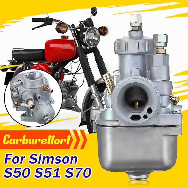 

16N1-11 Passend Carburetor for Simson S50, S51 S70 16mm Specific Performance Carburetor Engine Motor Carb Aluminum Silver