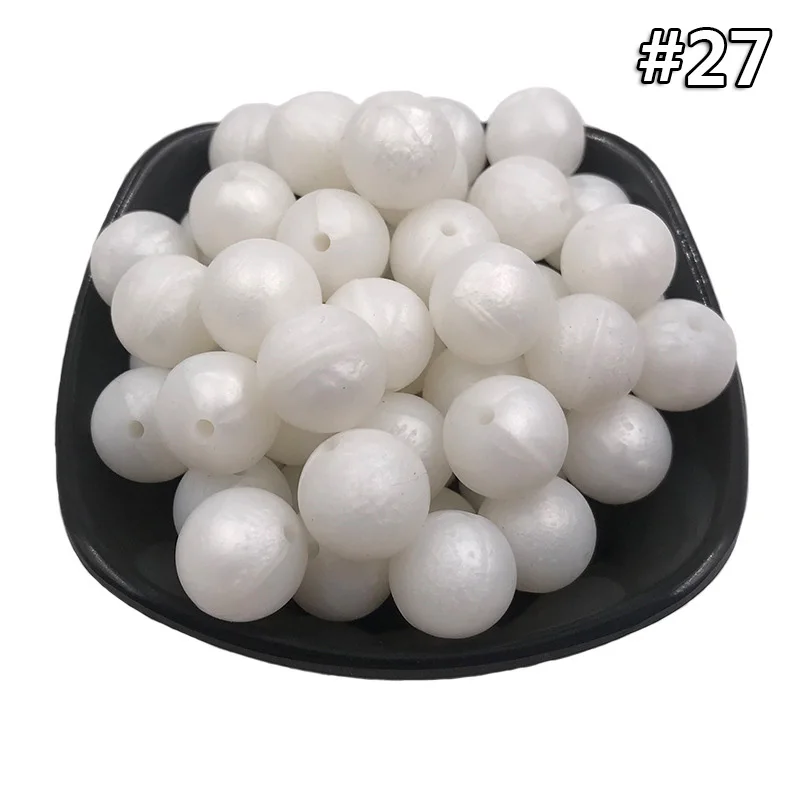 Silicone teether 27 20 шт. Силиконовая Круглая Бусина 12 мм Экологичное Сенсорное ожерелье-прорезыватель для кормления пищи аксессуары DIY Ювелирные изделия Детский Прорезыватель игрушка - Цвет: Silicone teether 27