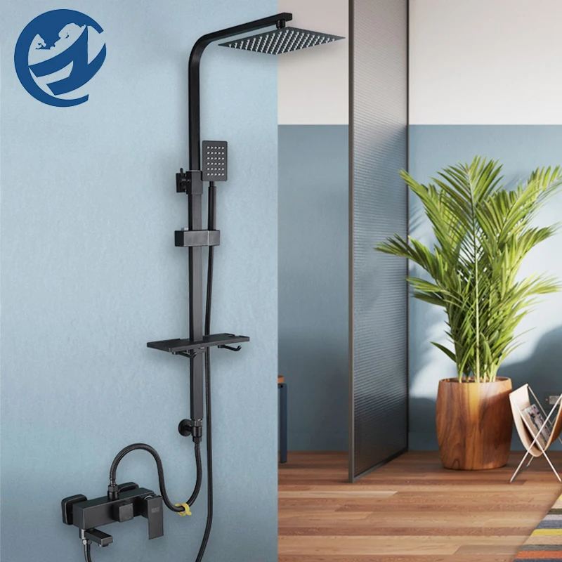 Смеситель для душа и ванны кран с дождевым душем настенный независимая