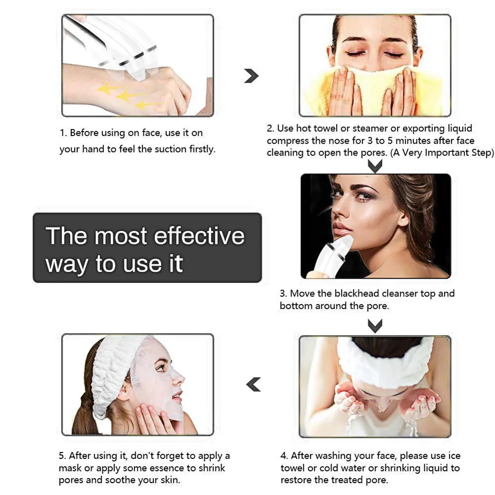 Электрический вакуумный аппарат для очистки пор от черных точек против акне