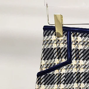 

2021 Spring and Summer Fashion Casual British Style Pattern Tweed Short Skirt Women