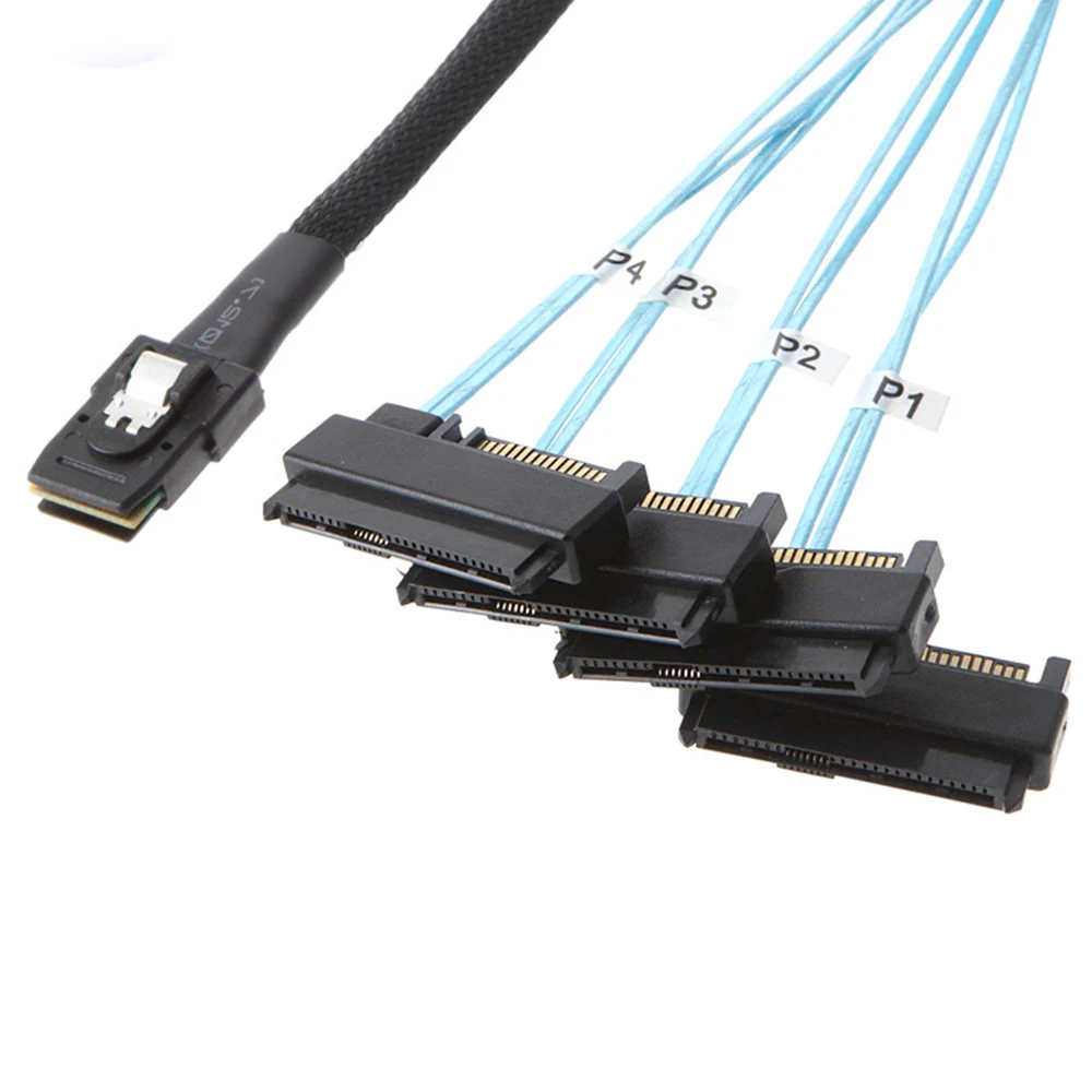 

SATA HDD Cable Mini SAS SFF-8087 36Pin to SFF-8482 SAS 29 Pin +15 Pin 4 Connectors 1m SATA Hard Disk Drive Power Cable
