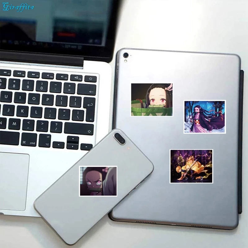 

50Pcs Anime Demon Slayer Sticker Kimetsu No Yaiba Skateboard Phone Case Notepad Kids Graffiti PVC Stationery Stickers