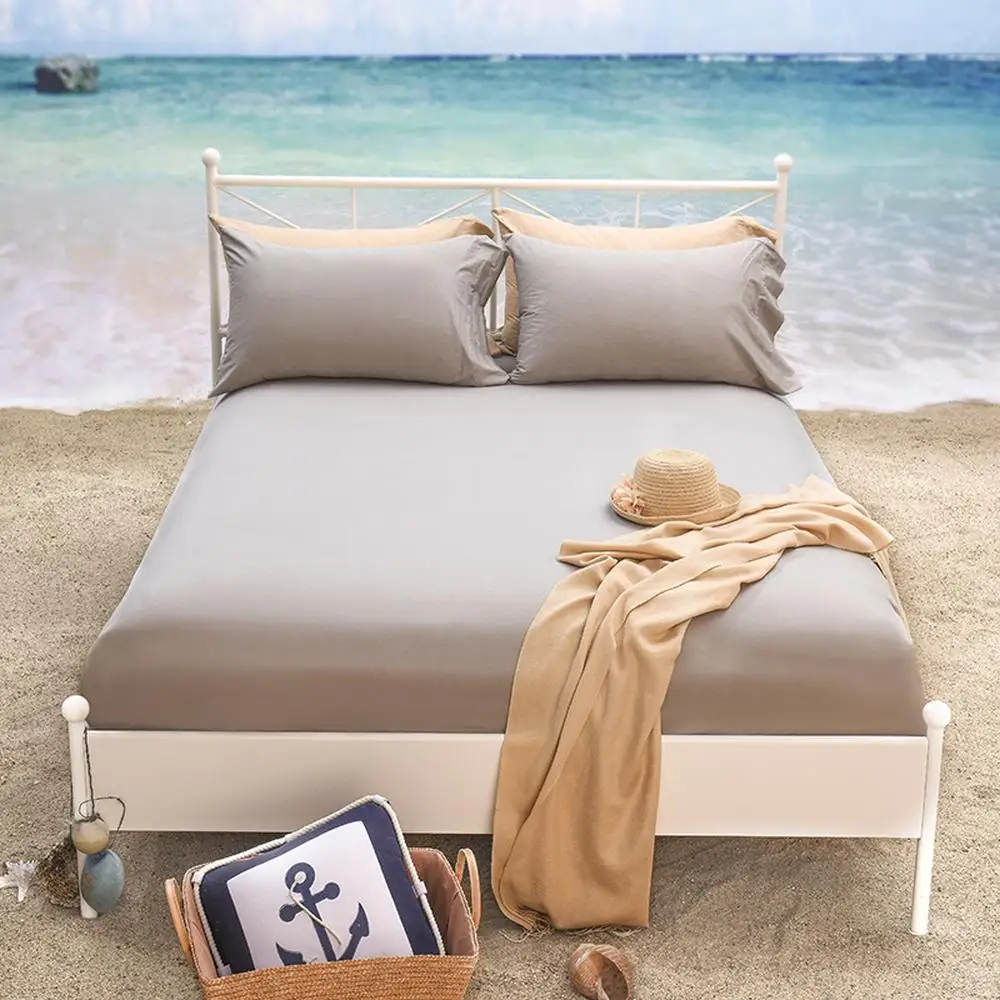 Простыня-наматрасник однотонная постельное белье с эластичной резинкой размеры