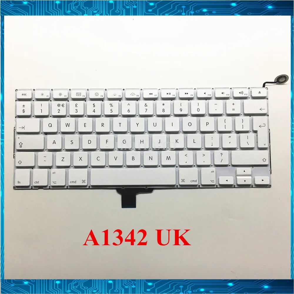Клавиатура A1342 для MacBook белая клавиатура ноутбука 13 дюймов английская в