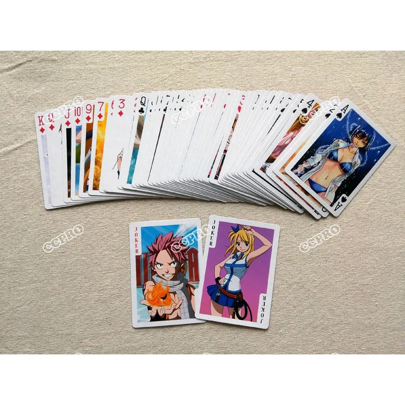 Аниме Fairy Tail Natsu и Люси карты для покера/настольные карточки/мост Косплэй