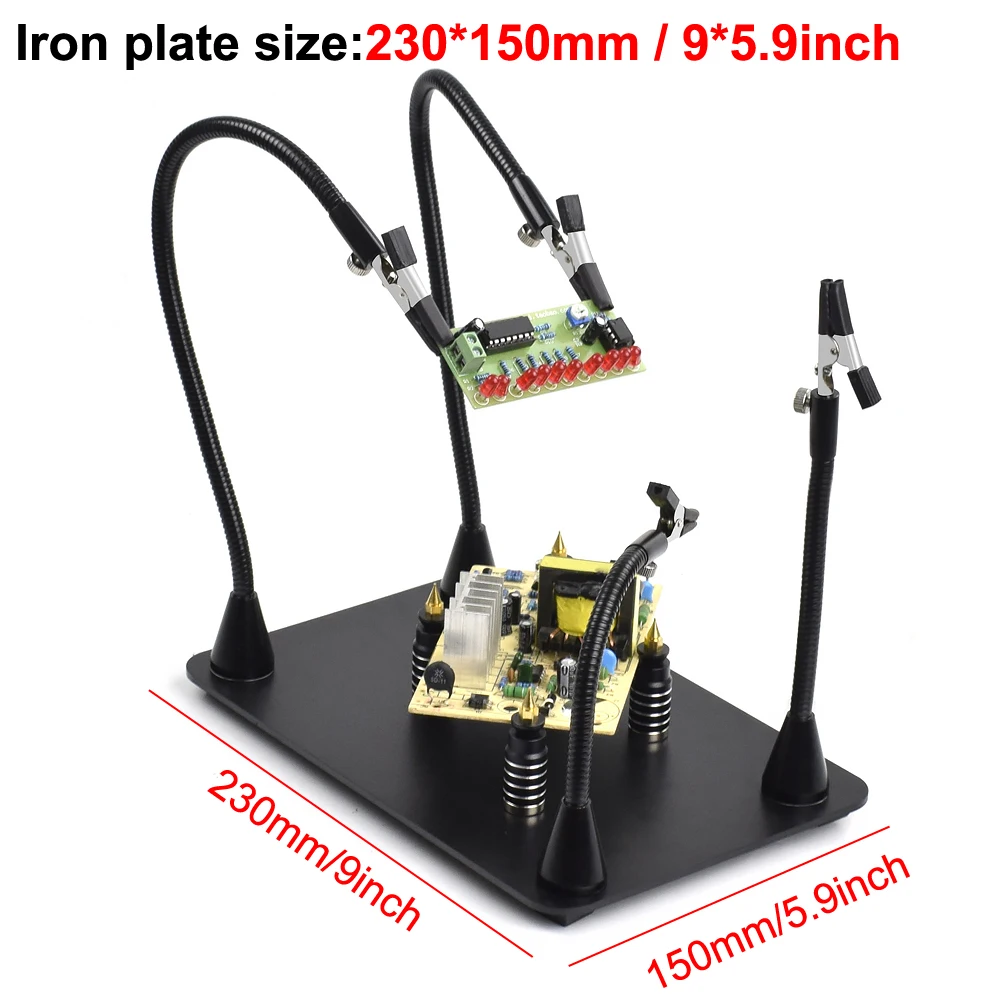 newacalox magnetic pcb circuit board holder flexible arm soldering third hand welding station soldering iron stand repair tools free global shipping