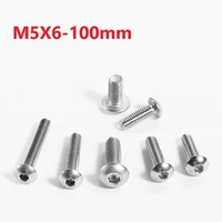 5mm 304 stainless steel pan head hexagon socket screws m5 x 6 8 10 40 60 65 70 75 80 85 90 100mm cup head heaxagon socket bolts