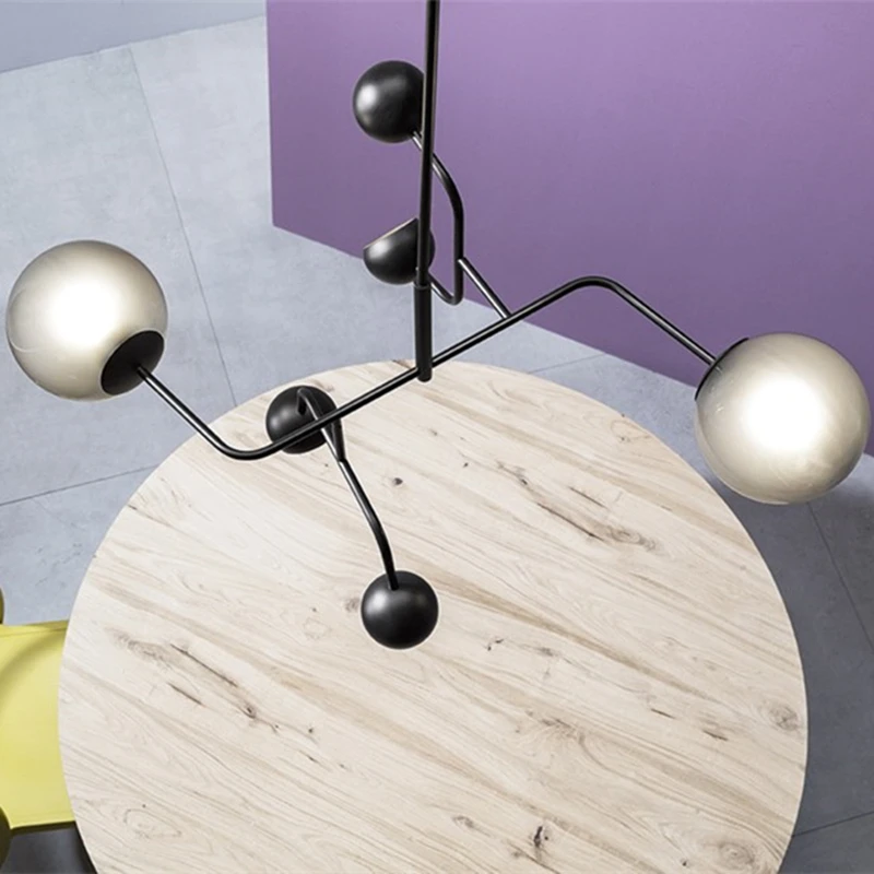 

Modern Iron LED Pipe Erected Chandelier Nordic Indoor Living Room chandelier lighting Restaurant Bedroom hanging lamp Luminaria