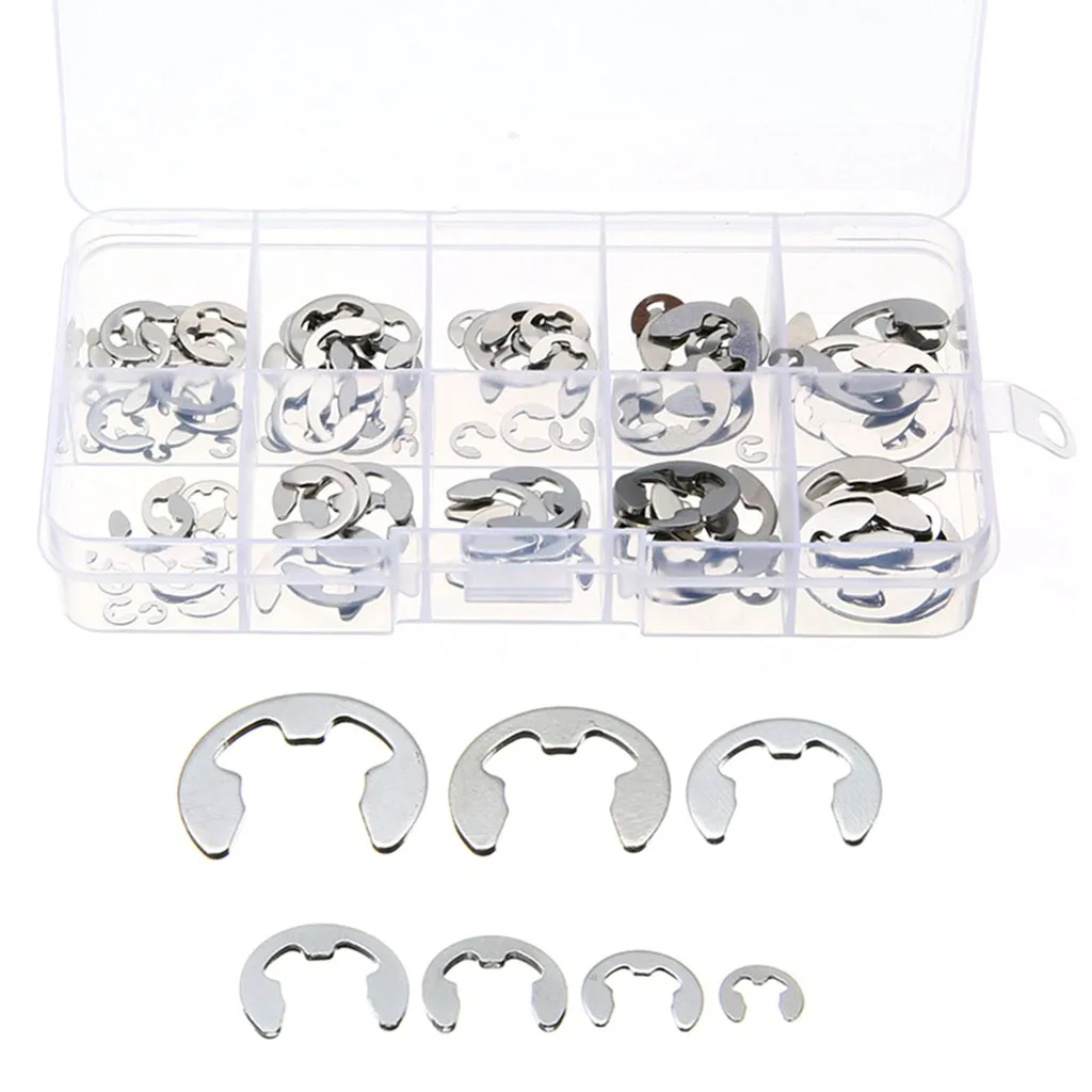 

120pcs E Clip Circlip Assortment Kit Different Sizes M1.5 - M10 10 Size