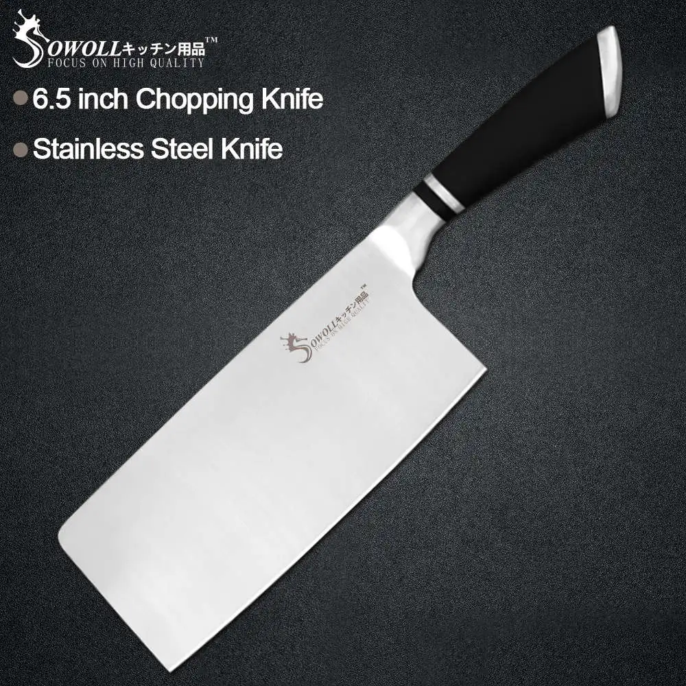 B.6.5 chopping knife Sowoll нержавеющая сталь Кливер нож изгиб ручка нескользящие острые лезвия разделочный нож индейка кости стейк рыба кухонный инструмент - Цвет: B.6.5 chopping knife