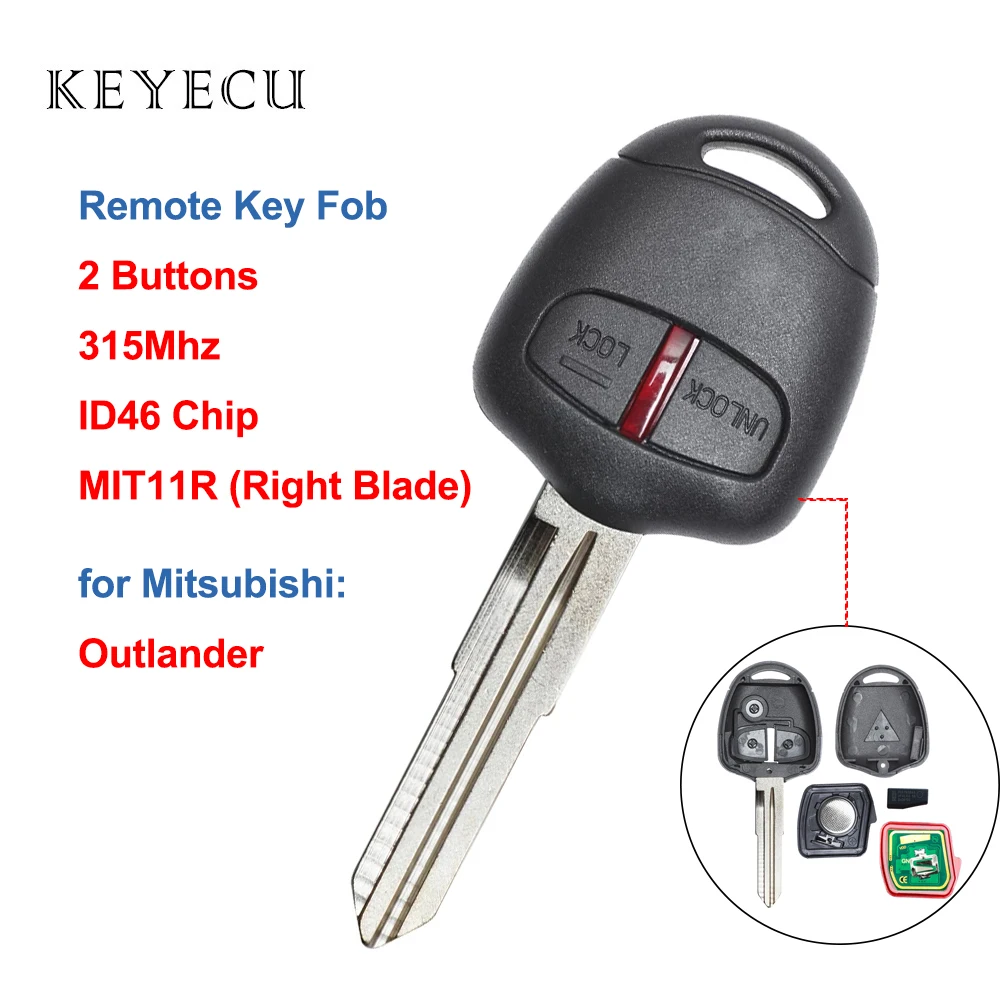 Keyecu для Mitsubishi Outlander 2005 2006 2007 2008 2009 2010 дистанционный ключ автомобильный брелок 315