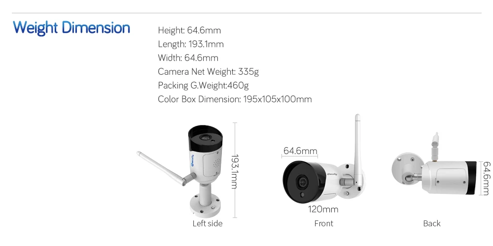 1080p Wi-Fi Камера на открытом воздухе приложение CamHi Onvif SD карты 2-полосная аудио сигнализация, ночное видение, Цвет Ночное Видение видеонаблюдения Камера IP