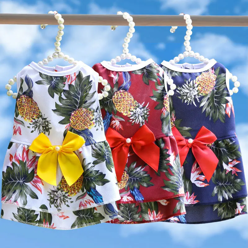 

Dog Dress Shirt Medium Pineapple Hawaii Clothes For Dog Small Chihuahua Winter Tutu Dresses For Dogs Pet Clothes Autumn Summer