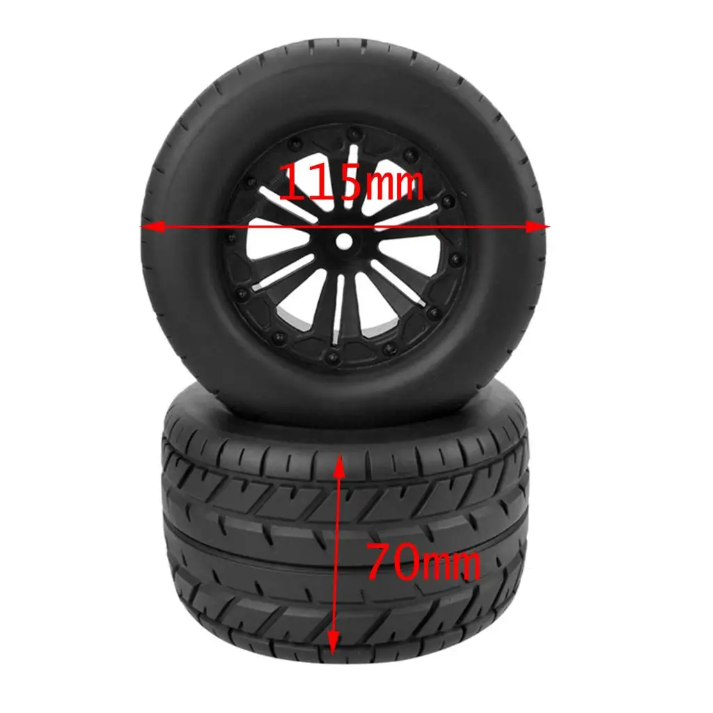 

4pcs RC Tires And Rims 12mm Hex 6 Spokes for 1/10 Scale Car's