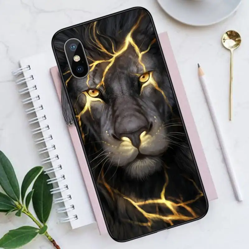 

King of the forest lion horror animal Phone Cases for iPhone 11 12 pro XS MAX 8 7 6 6S Plus X 5S SE 2020 XR funda coque