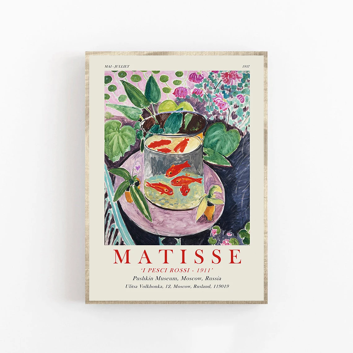 Постер с золотой рыбой Художественная печать Матисса художественный постер