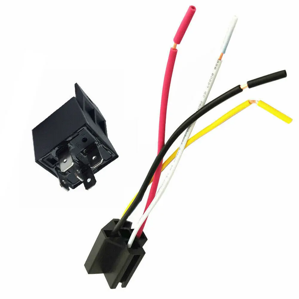 5Pcs 12V 40 Amp 4 Pin 5 with Wires Car SPDT Automotive Relay DC W/ Harness Socket JD1912 JD1914 Replacement Kit | Автомобили и