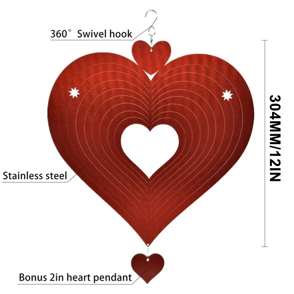 

Wind Spinner Yard Art Garden Decor 3D Stainless Steel Metal Sculptures Hanging Whirligigs Decorations Windmill Wind Spinner