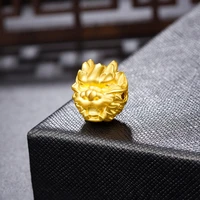 new solid pure 24k 3d yellow gold pendant dragon figure bead pendant 14mm 1 3 1 4g