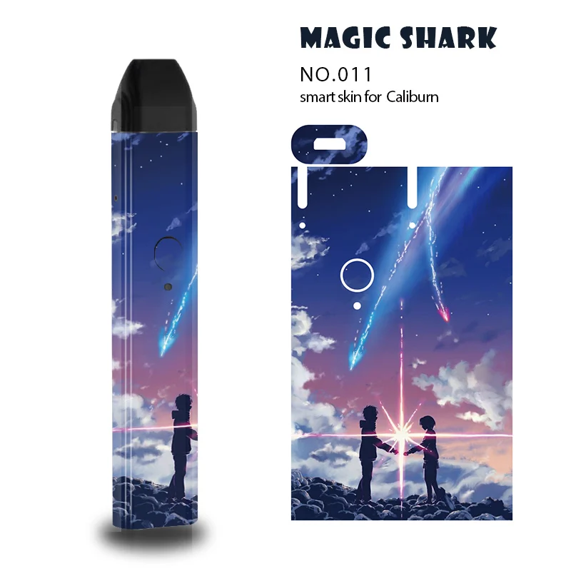 Magic Shark 2019 New Fashion Leaf Dreamy Lover Shockproof PVC Thin Wrap Case Cover Sticker Film for Uwell Caliburn | Мобильные