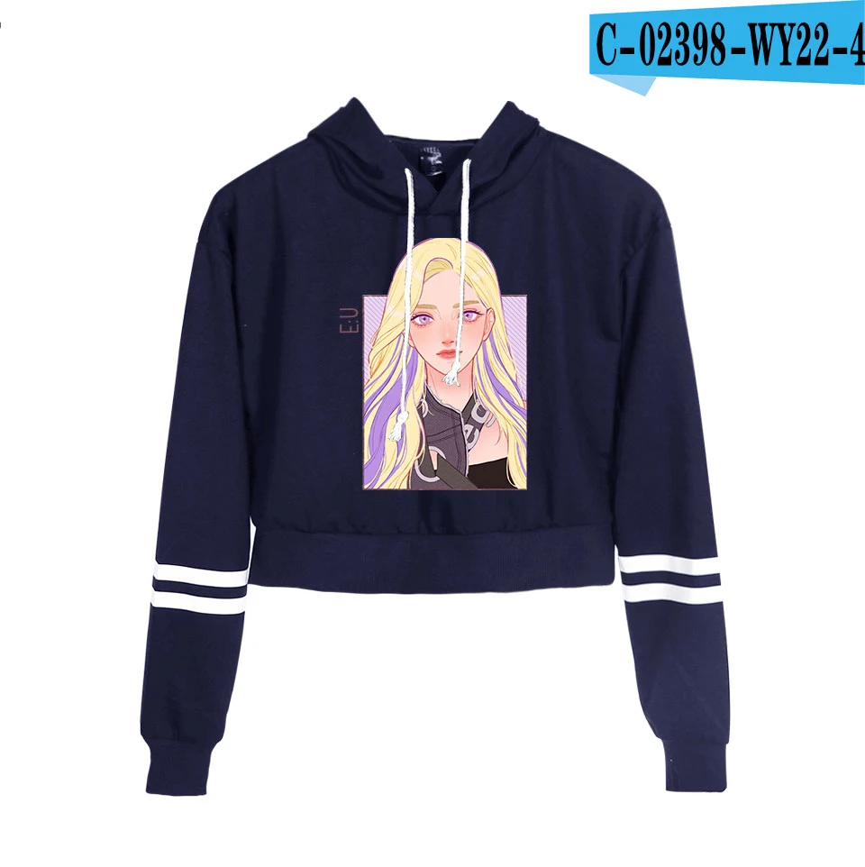 Everglow Kpop Корейская новая команда для девочек уличная Женская пуловер пупка толстовки Толстовка крутая поясничная популярная новинка года толстовки - Цвет: WY22