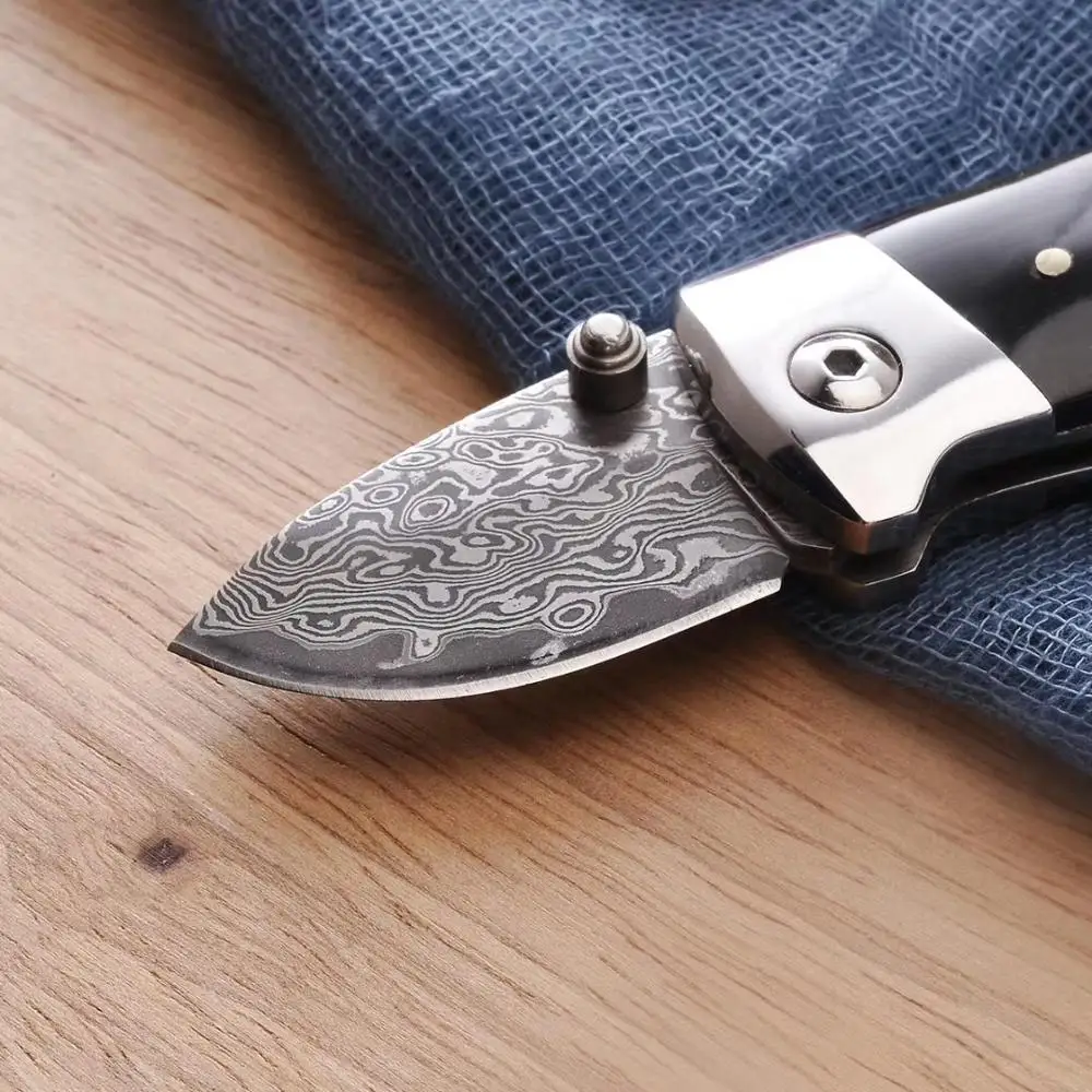 Дамасский складной нож карманный мини-нож для кемпинга охотничий