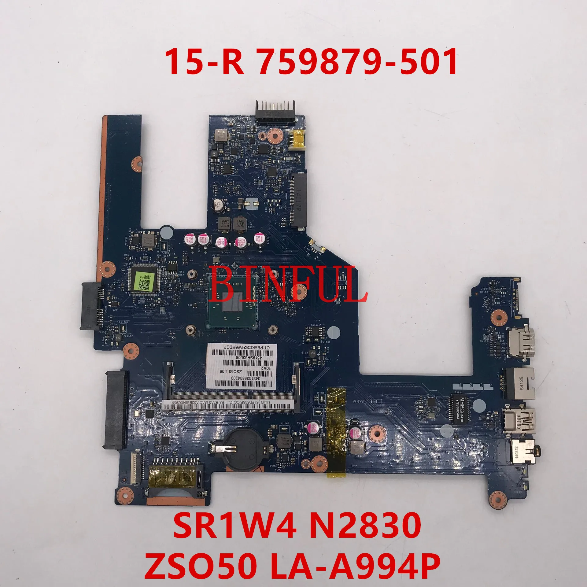 Материнская плата для ноутбука 15 R 15T S 759879 501 SR1SJ N2815 процессор DDR3 100% тестирование