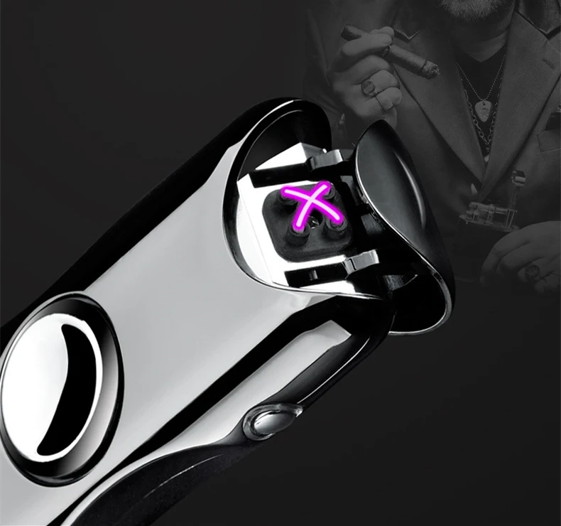 Fidget Spinner Electric Lighter Metal Dual Arc Plasma Cigarette Chageable USB Lighters Smoking Accessories Gift for Men | Дом и сад
