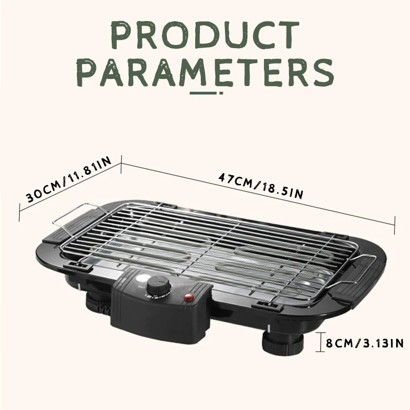 Купить Подростковая бытовая электрическая решетка, Бездымная антипригарная, меньше дыма, домашние электрические аксессуары для барбекю, кухни