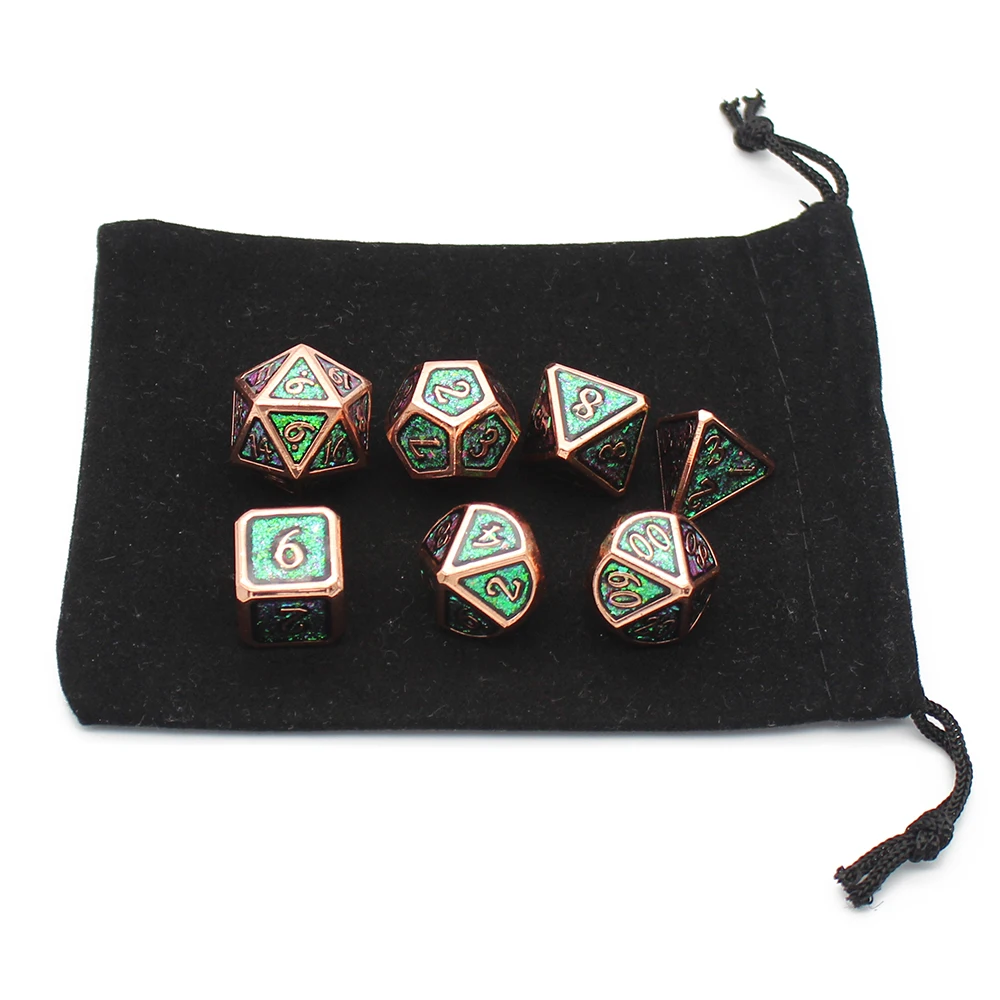 Новинка 2020 набор металлических игральных костей Dnd чешуйчатая сумка из 7 шт.