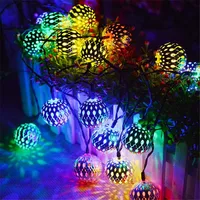 30/50 LED String Lights Hollow Ball Solar Lights Multicolor Moroccan Lamp Outdoor Indoor For Patio Holiday Garden Party Decor 20