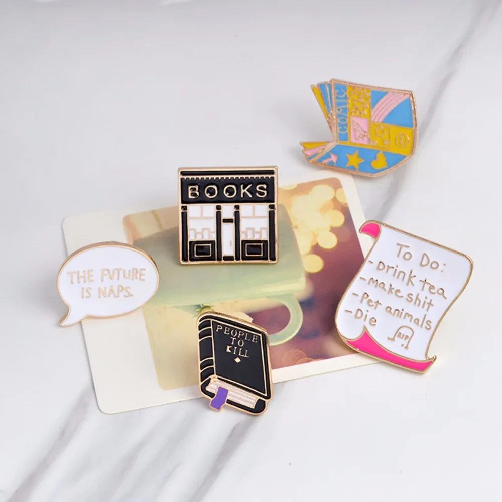 Комплект из 2 предметов брошь в виде книги Pin Творческий книжного магазина