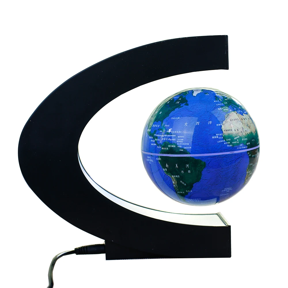

Магнитная левитация плавающий вращающийся 4 дюйма Глобус 7 цветов меняется бесплатно ваш логотип или буквы жизнь или деловой подарок