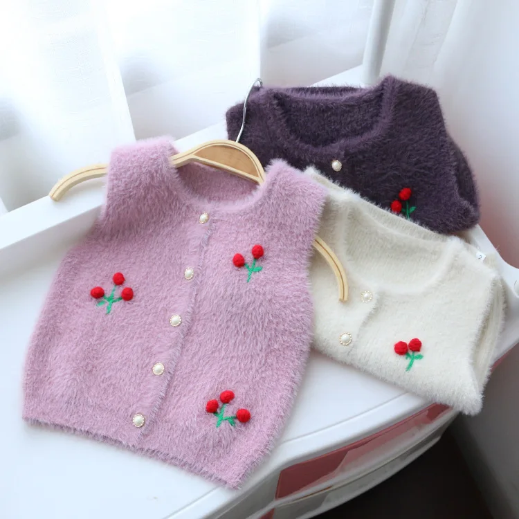 Свитер для маленьких мальчиков и девочек от 0 до 74 лет вязаный жилет на пуговицах