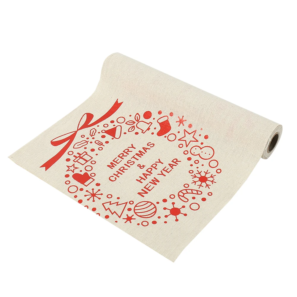 Рождественская скатерть для стола елка лось снежинка цветы настольное украшение