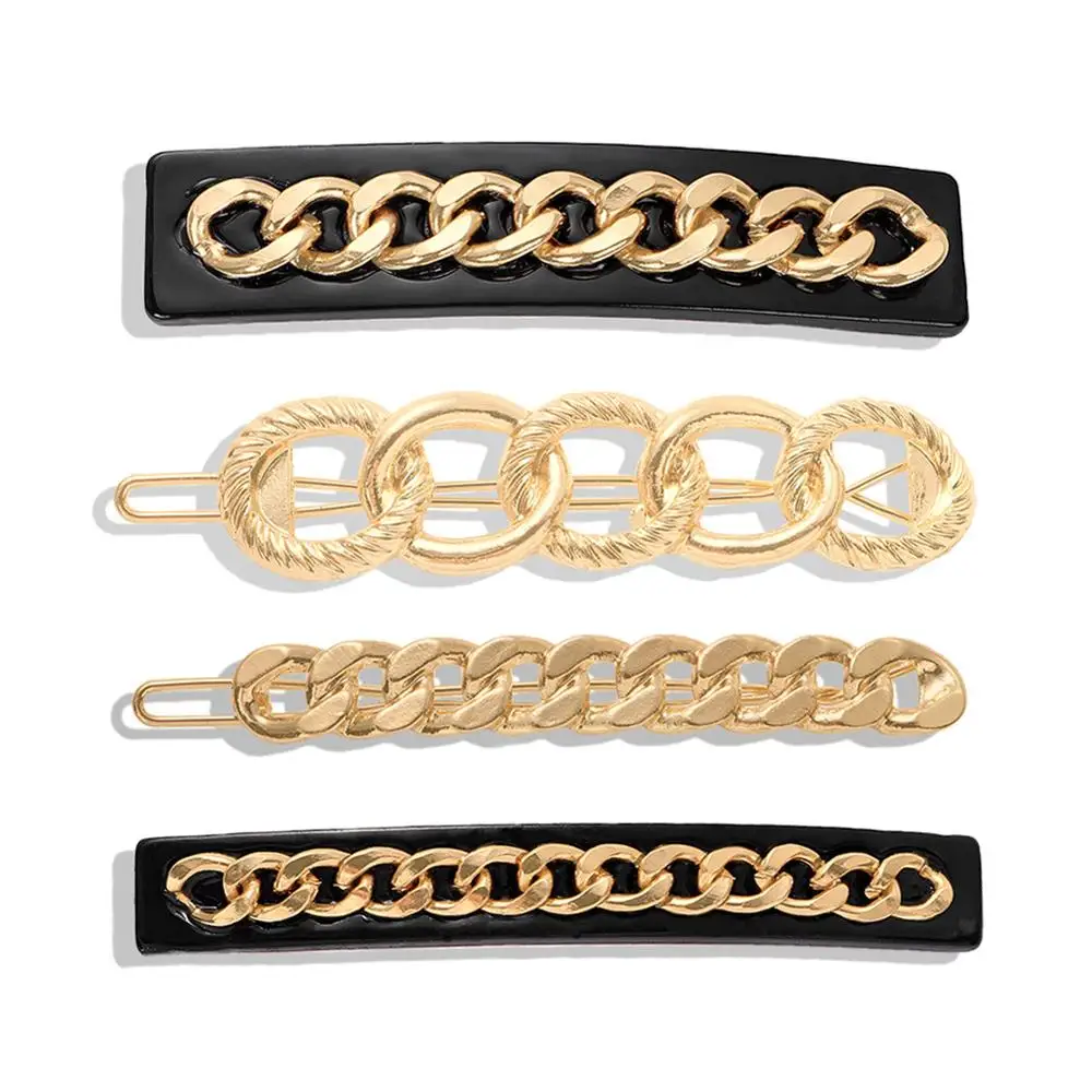 Модные полые заколки для волос женщин элегантные металлические шпильки с