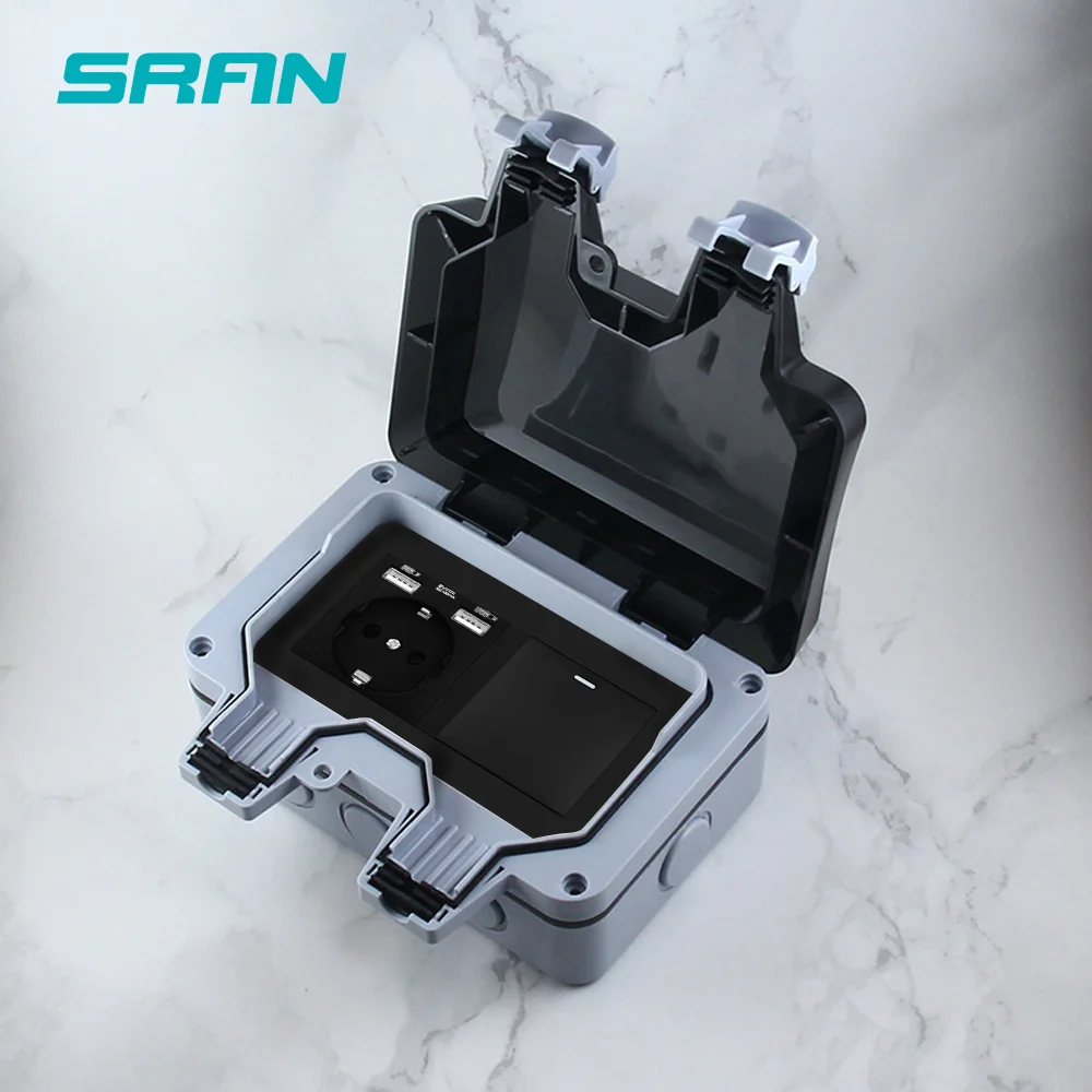 Водонепроницаемая внешняя фотовспышка SRAN IP66 с 2 USB-портами для зарядки + 1