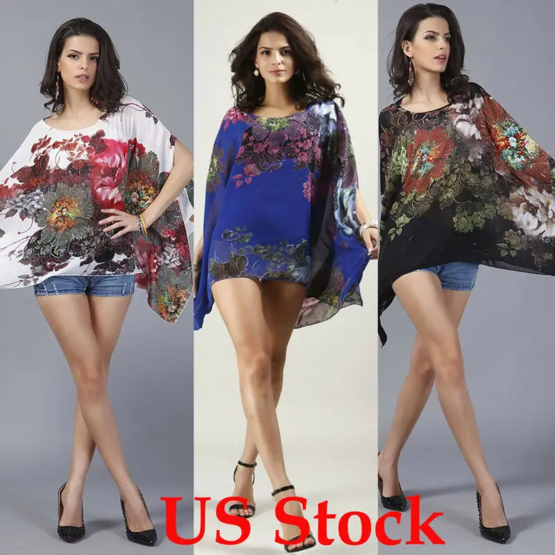 

Plus Size Women Blouse Loose Long Sleeve Loose Blouse Shirt Top Ladies Casual Chiffon Shirt