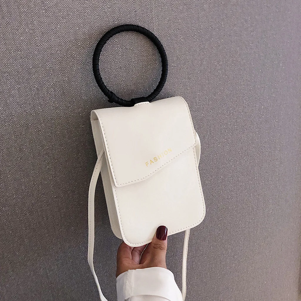 

Fashion Leather Shoulder Bag Women Solid Color Small Flap Messenger Bag Crossbody Bags Mini Tote Mobile Phone Pocket Bolsos#H20