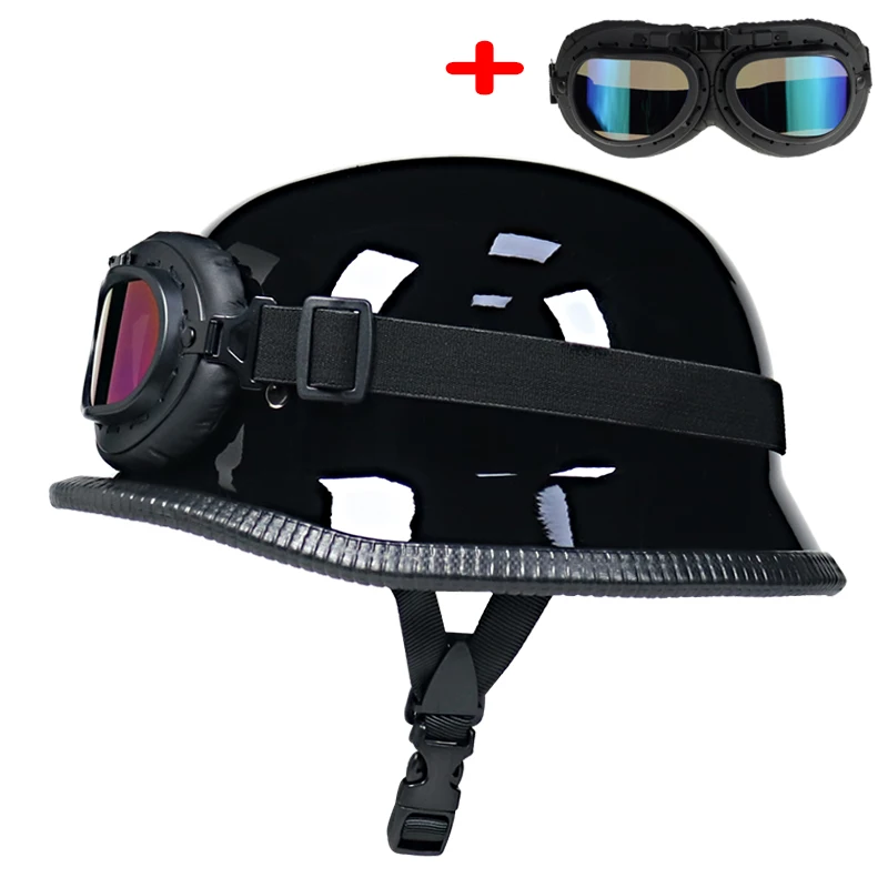 Мотоциклетный шлем в немецком стиле для второй мировой войны с открытым лицом