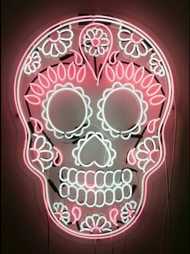 Неоновая вывеска для Дня мертвых черепов лампа тату освещение - Цена: 28096.77